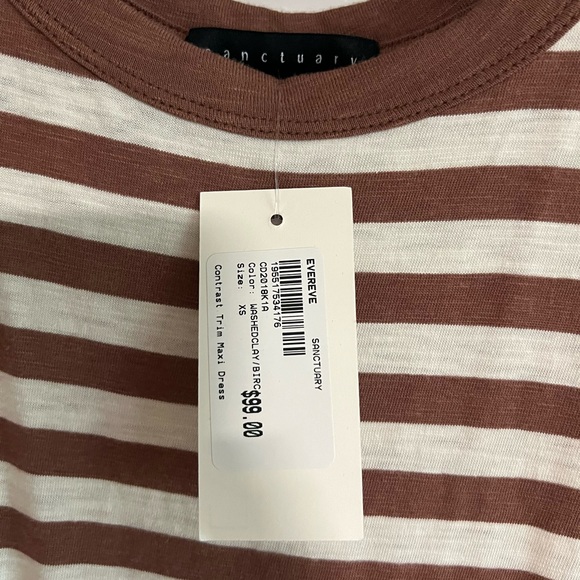 Sanctuary Striped Brown and White Sleeveless Dress - Picture 2 of 6